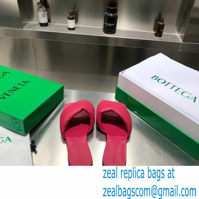 Bottega Veneta Square Sole Quilted The Rubber Lido Flat Slides Sandals Fuchsia 2021