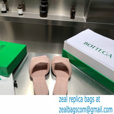 Bottega Veneta Square Sole Quilted The Rubber Lido Flat Slides Sandals Nude Pink 2021