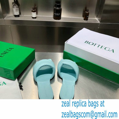 Bottega Veneta Square Sole Quilted The Rubber Lido Flat Slides Sandals Pale Blue 2021 - Click Image to Close