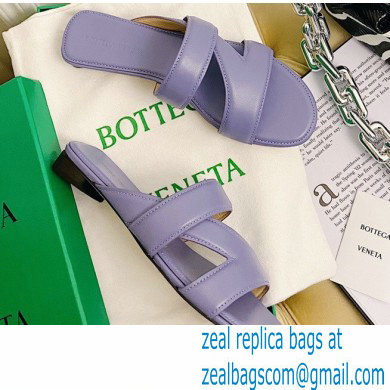 Bottega Veneta THE BAND Calf Leather Flat Sandals Lavender 2021