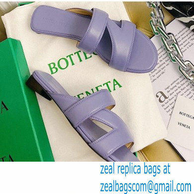 Bottega Veneta THE BAND Calf Leather Flat Sandals Lavender 2021 - Click Image to Close