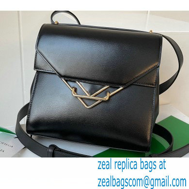 Bottega Veneta THE CLIP Squared Shoulder Bag in Box Calf Black 2021