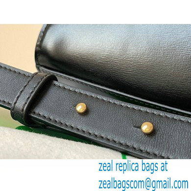 Bottega Veneta THE CLIP Squared Shoulder Bag in Box Calf Black 2021 - Click Image to Close