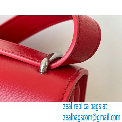 Bottega Veneta THE CLIP Squared Shoulder Bag in Box Calf Red 2021 - Click Image to Close