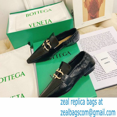 Bottega Veneta THE MADAME Horsebit Moccasins in Crush Nappa Black 2021 - Click Image to Close