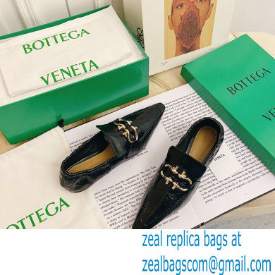 Bottega Veneta THE MADAME Horsebit Moccasins in Crush Nappa Black 2021 - Click Image to Close