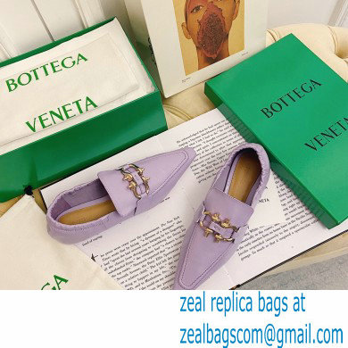 Bottega Veneta THE MADAME Horsebit Moccasins in Crush Nappa Lavender 2021