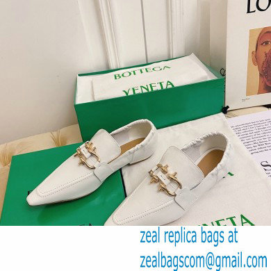 Bottega Veneta THE MADAME Horsebit Moccasins in Crush Nappa White 2021 - Click Image to Close