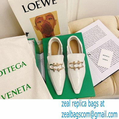 Bottega Veneta THE MADAME Horsebit Moccasins in Crush Nappa White 2021