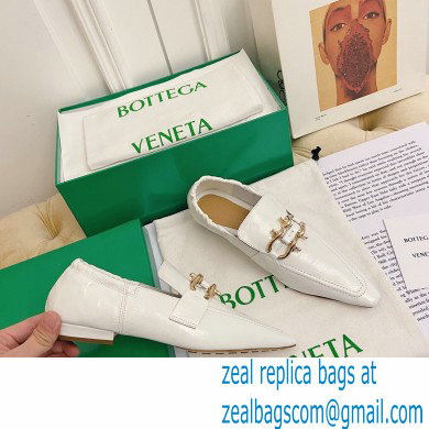 Bottega Veneta THE MADAME Horsebit Moccasins in Crush Nappa White 2021