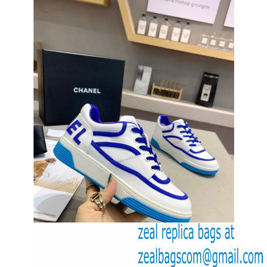 Chanel Back Logo Sneakers White/Blue 2021