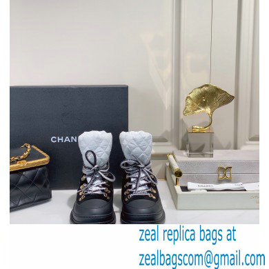 Chanel Coco Cocoon cc logo lace up boots white 2020