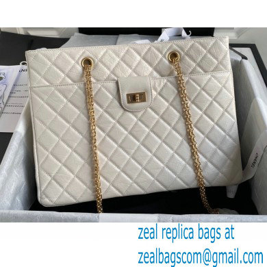 Chanel Crumpled Calfskin Reissue Shopping Tote Bag AS6611 White 2021