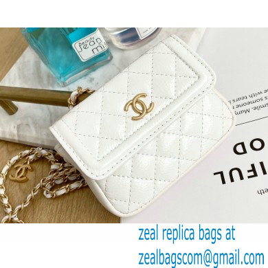 Chanel Crumpled Calfskin Waist Bag White 2021