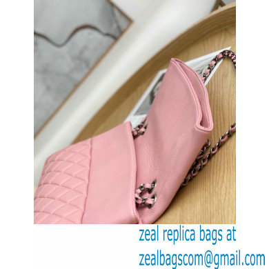 Chanel Deer Grained Calfskin Flap Shoulder Bag Pink