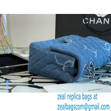 Chanel Denim Classic Flap Jumbo/Large Bag Blue 2021 - Click Image to Close