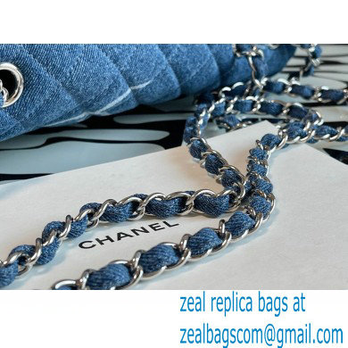 Chanel Denim Classic Flap Jumbo/Large Bag Blue 2021