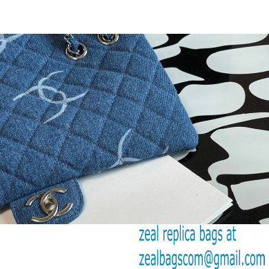 Chanel Denim Classic Flap Jumbo/Large Bag Blue 2021