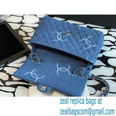 Chanel Denim Classic Flap Jumbo/Large Bag Blue 2021 - Click Image to Close