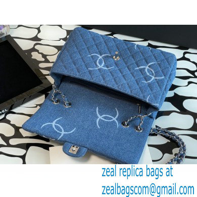 Chanel Denim Classic Flap Jumbo/Large Bag Blue 2021