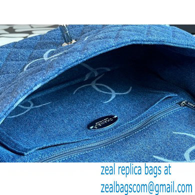 Chanel Denim Classic Flap Jumbo/Large Bag Blue 2021