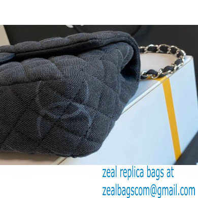 Chanel Denim Classic Flap Medium Bag Black 2021