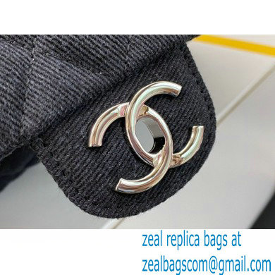 Chanel Denim Classic Flap Medium Bag Black 2021