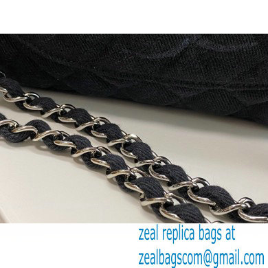 Chanel Denim Classic Flap Medium Bag Black 2021