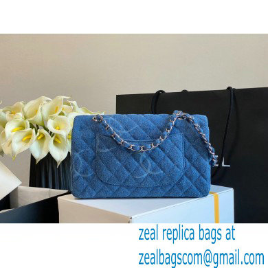 Chanel Denim Classic Flap Medium Bag Blue 2021