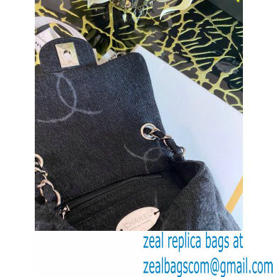 Chanel Denim Classic Flap Mini Bag Black 2021