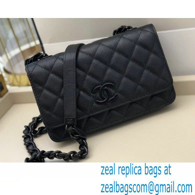 Chanel Grained Calfskin My Everything Wallet on Chain WOC Bag AP1954 Black 2020