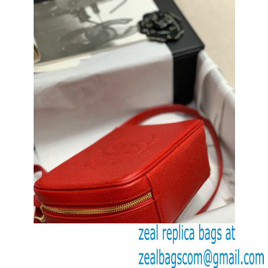 Chanel Grained Calfskin Vintage Vanity Case Bag Red 2021