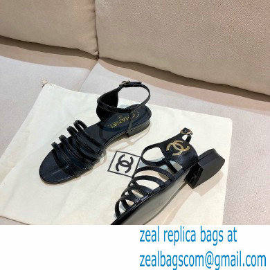 Chanel Lambskin CC Logo Sandals G36958 Black 2021