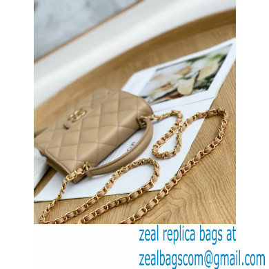Chanel Mini Classic Flap Bag with Top Handle Beige 2021