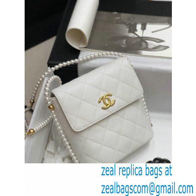 Chanel Pearl Around Flap Bag White 2021