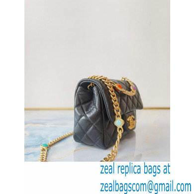 Chanel Resin Chain Lambskin Mini Flap Bag AS2379 Black 2021
