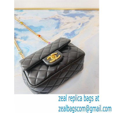 Chanel Resin Chain Lambskin Mini Flap Bag AS2379 Black 2021