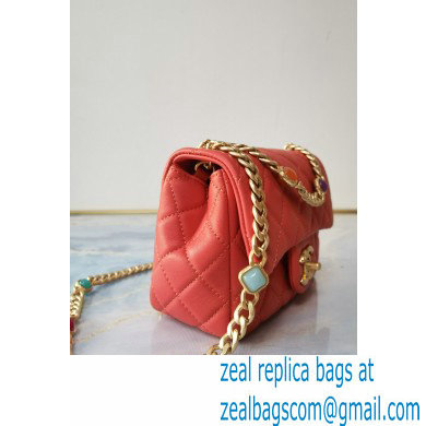 Chanel Resin Chain Lambskin Mini Flap Bag AS2379 Red 2021