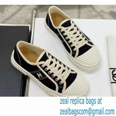Chanel Vintage Canvas Low-top Sneakers Black 2021