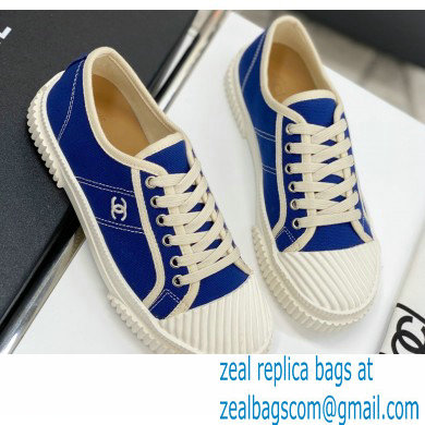 Chanel Vintage Canvas Low-top Sneakers Blue 2021