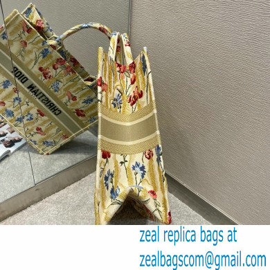 Dior Book Tote Bag in Beige Multicolor Hibiscus Metallic Thread Embroidery 2021 - Click Image to Close