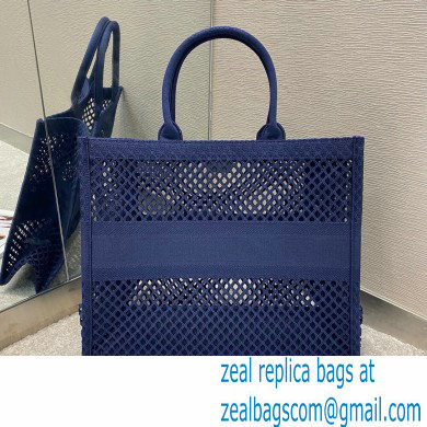 Dior Book Tote Bag in Blue Mesh Embroidery 2021 - Click Image to Close