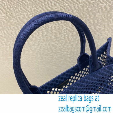 Dior Book Tote Bag in Blue Mesh Embroidery 2021 - Click Image to Close