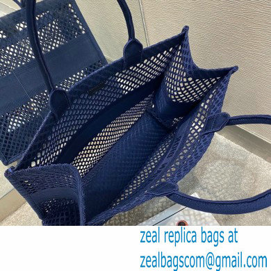 Dior Book Tote Bag in Blue Mesh Embroidery 2021