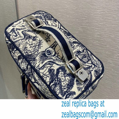 Dior Diortravel Vanity Case Bag in Blue Toile de Jouy Embroidery 2021 - Click Image to Close