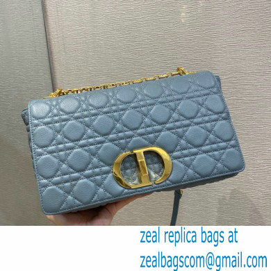 Dior Large Caro Bag in Soft Cannage Calfskin Cloud Blue 2021