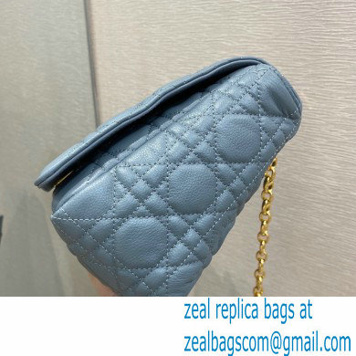 Dior Large Caro Bag in Soft Cannage Calfskin Cloud Blue 2021