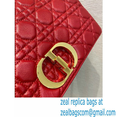 Dior Large Caro Bag in Soft Cannage Calfskin Red 2021