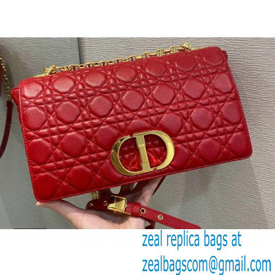 Dior Large Caro Bag in Soft Cannage Calfskin Red 2021 - Click Image to Close