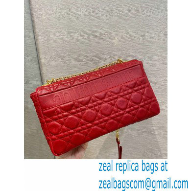 Dior Large Caro Bag in Soft Cannage Calfskin Red 2021